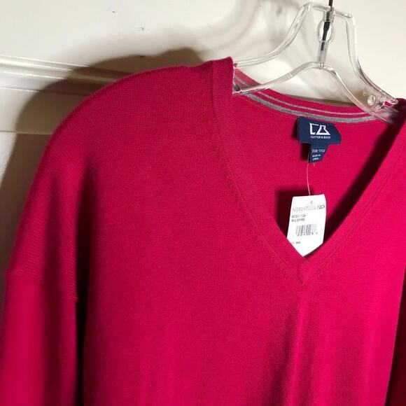 Cutter & Buck Thin Knit V-Neck Sweater Wildfire NEW ~ Size 1XB - Picture 2 of 5